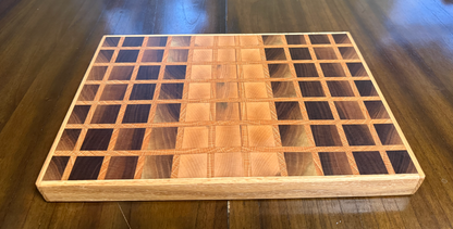 Walnut, Maple & Red Oak - End Grain Cutting Board